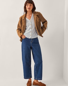 Monsoon Sasha Button Stripe T-Shirt