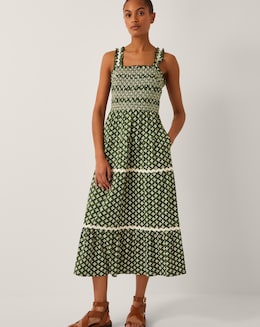 Monsoon Daisy Geometric Midi Dress
