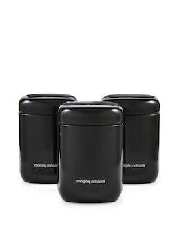 Morphy Richards Set of 3 Canisters - Black