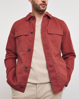 Red Cotton Pocket Jacket
