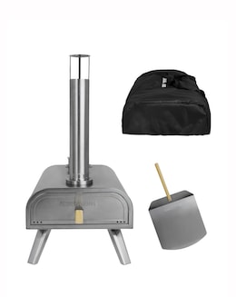 George Foreman 16&quot; Stainless Steel Wood Pellet Pizza Oven