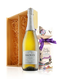 Virgin Wines - Prosecco and Monty Bojangles Chocolates in Wooden Gift Box