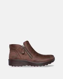 Skechers Lovely Vibe Microleather Side Zip Bootie - Standard Fit