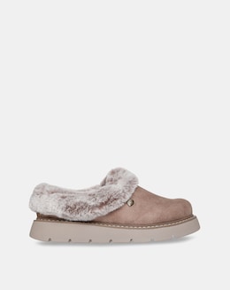 Skechers Keepsakes Lite Vegan Leather Slipper with Faux Fur - Standard Fit