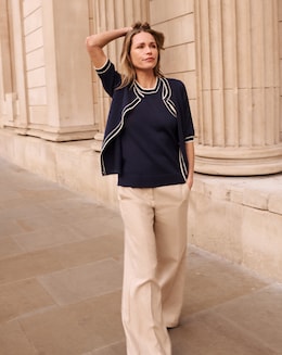 Anthology Navy Short Sleeve Cardigan