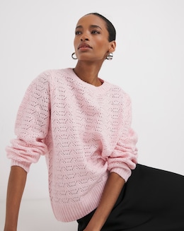 Open Stitch Crew Neck Jumper