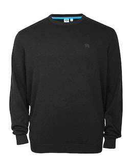 D555 Big &amp; Tall Jovanni-1 Classic Crew Neck Sweater - Black