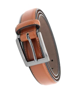 D555 Big &amp; Tall Anthony Square Buckle Edge Stitched Belt 2.7 Cm Width - Tan