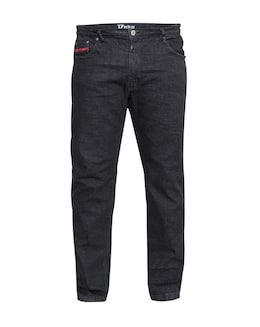 D555 Balfour Relaxed Comfort Fit Stretch Jeans With Elasticated Waist Black