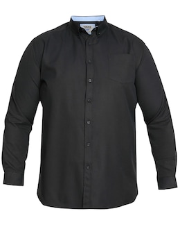 D555 Big &amp; Tall Richard L/S Button Down Oxford Shirt with Chest Pocket - Black