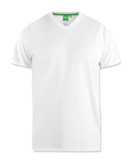 D555 Big &amp; Tall Signature Premium Weight Combed Cotton V Neck T-Shirt - White