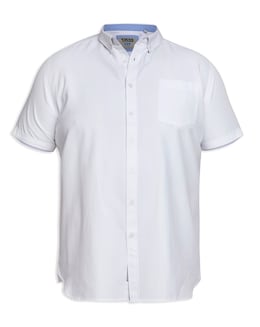 D555 Big &amp; Tall James S/S Button Down Oxford Shirt with Chest Pocket - White