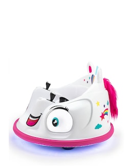 Xootz Kids Electric Unicorn Bumper Car Ride-On - White