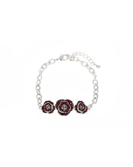 Rhodium plated crystal Poppy bracelet