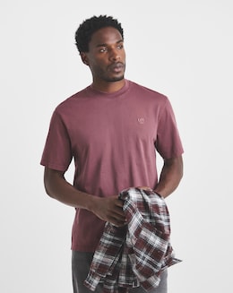 Union Garment Dyed Relaxed Fit T-Shirt-Chocolate
