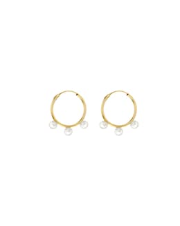 9ct Gold Fresh Pearls Hoops