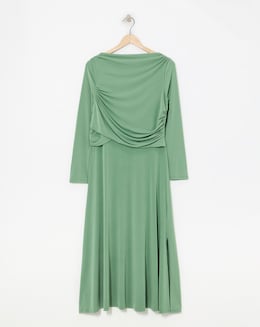 Long Sleeve Drape Detail Dress