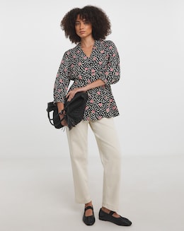 Multi Floral Button Front Shirt