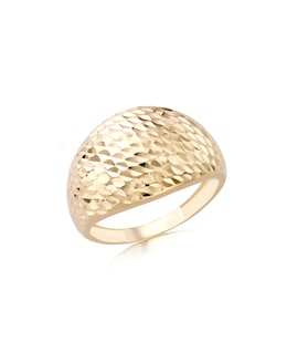 9ct Gold Diamond Cut Dome Ring