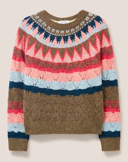 White Stuff Yoke Pattern Jumper