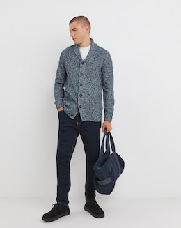 Blue Twist Wool Cardigan