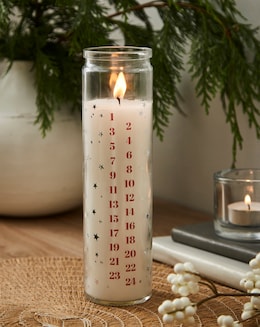 White Vanilla Advent Tube Candle