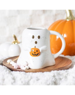 Ghost Shaped Mug with Pumpkin