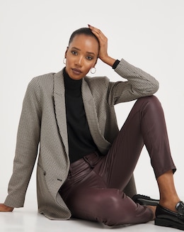 Aubergine Coated Slim Leg Jeans