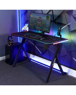 X Rocker Lumio Compact Gaming Desk with 3-Sided App-Controlled LED Lighting