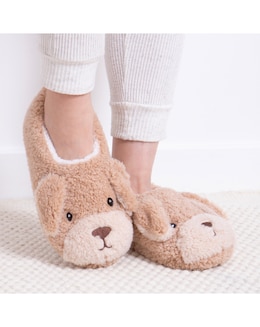 Totes toasties Ladies Novelty Dog Full Back Slippers