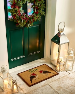 Festive Robins Coir Doormat