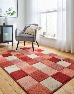 Sara Carved Chequerboard Rug