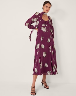 Monsoon Amber Floral Midi Dress &amp; Scarf