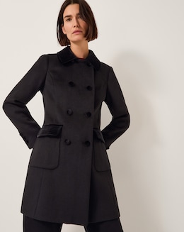 Monsoon Lottie Velvet Trim Coat