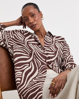 Printed Linen Mix Shirt