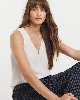 V Neck Woven Vest