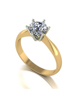 9ct Yellow Gold 1ct eq Moissanite Solitaire Ring