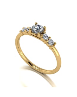 9ct Yellow Gold 0.40ct eq total Moissanite Solitaire Ring