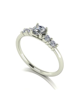 9ct White Gold 0.40ct eq total Moissanite Solitaire Ring