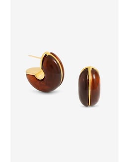 Jon Richard Brown Resin Hoop Earrings