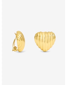 Jon Richard Ridge Puff Heart Clip Earrings