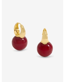 Jon Richard Gold Plated And Red Bead Earrings