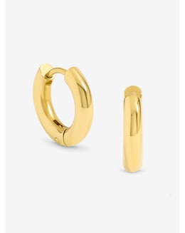 Jon Richard Gold Plated Stainless Steel Small Chubby Hoop Earrings