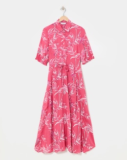 Tie Waist Midi Shirt Dress