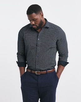 Cutaway Collar Polka Dot Formal Shirt