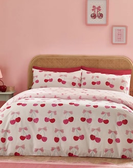 Catherine Lansfield Cherries and Bows Duvet Set
