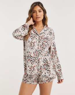 Luxury Soft Print Jersey Shortie Pyjama Set
