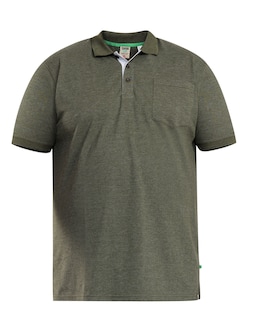 D555 Big &amp; Tall Grant Fully Combed Pique Polo Shirt with Pocket - Khaki