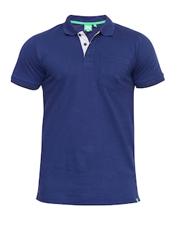 D555 Big &amp; Tall Grant Fully Combed Pique Polo Shirt with Pocket - Navy