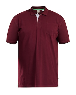 D555 Big &amp; Tall Grant Fully Combed Pique Polo Shirt with Pocket - Maroon